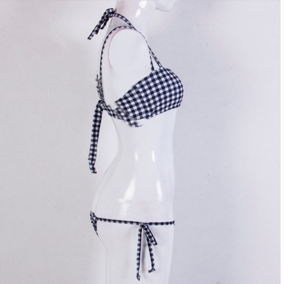 Sexy Low Waisted Bandage Plaid Bikini 2-Pcs Brand New - Picture 3 of 7
